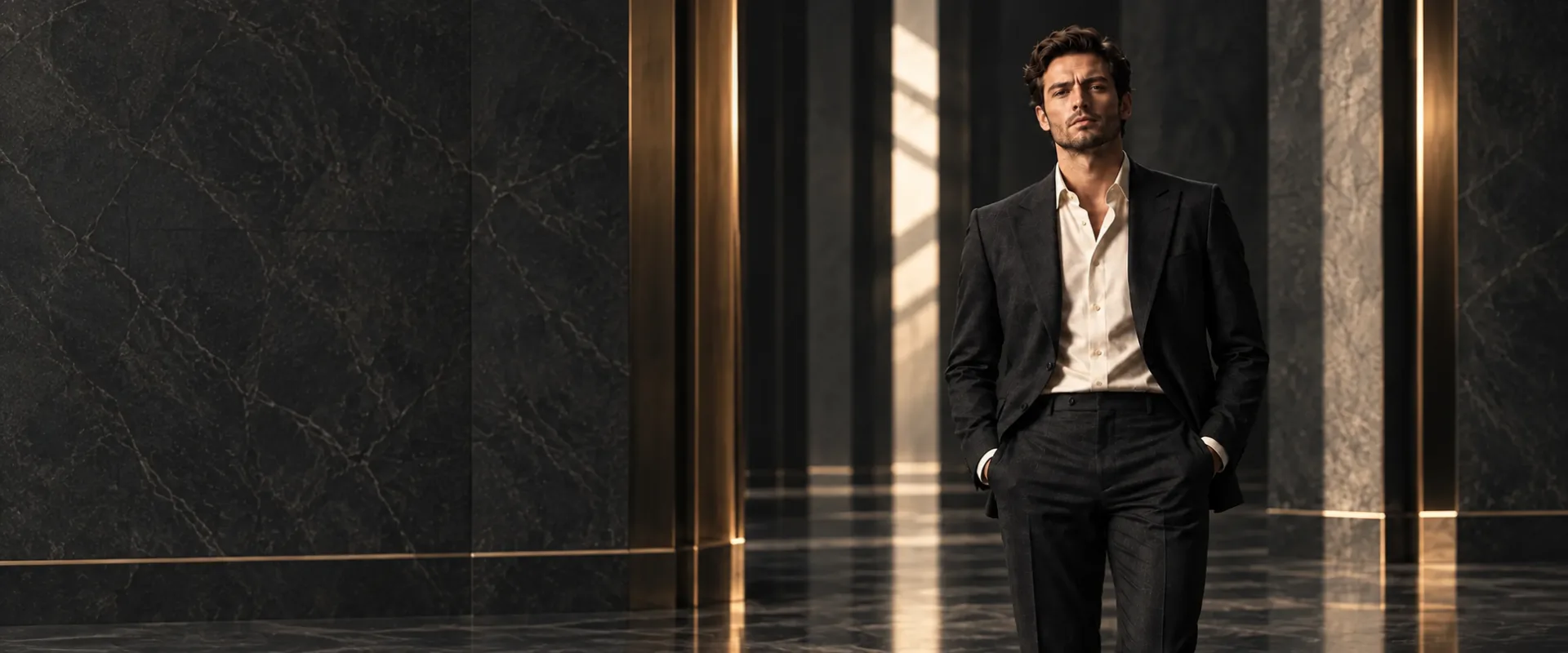 Men’s fashion editorial in the Breanda Louis collection